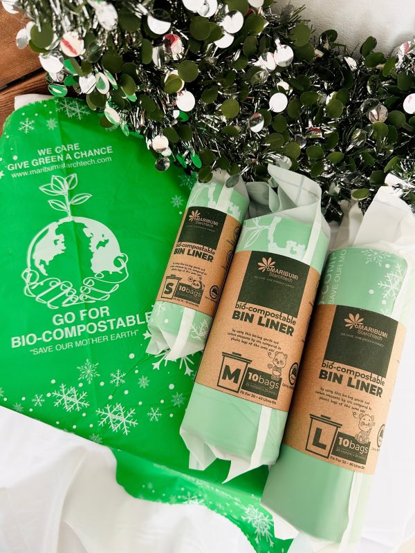 Bio-Compostable Christmas Bin Liner Festive - Image 2